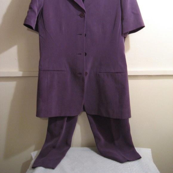 CHAUS petite silk pant suit, womens size 8 - Picture 2 of 8